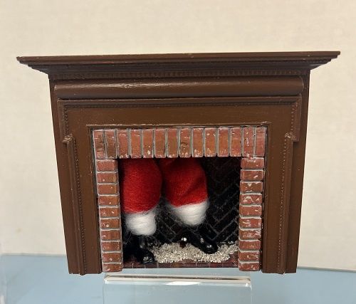 Down the Chimney He Came-Braxton Payne Fireplace with Santa by Renee' Marlowe mc05755