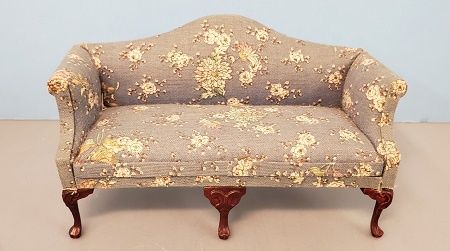 Dusty Blue Sofa with White Flowers MC01092