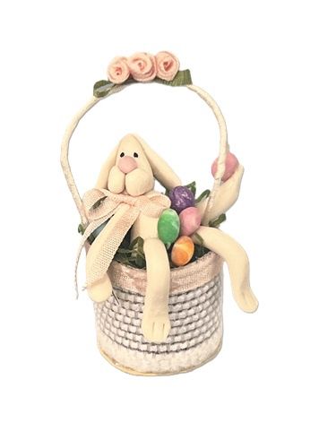 Easter Basket with Funky Bunny and Eggs ala236