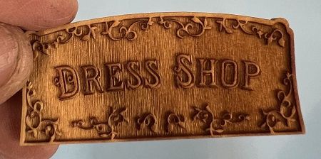 Embossed Dress Shop Wooden Sign ala956