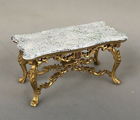 Elegant Coffee Table with Gold Base and Faux Marble Top y3553ctg