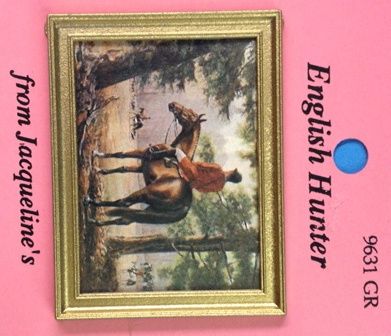 English Hunter Print in Gold Frame jq9631GR