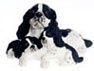 English Springer Spaniel w/Puppies, Black FCA3406BK