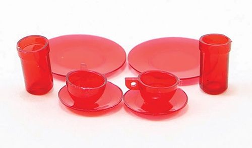 CB129R 2 Pl Settings, 8pc Set, Red