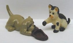Dog and Cat Playing with Shoe NCRA0163