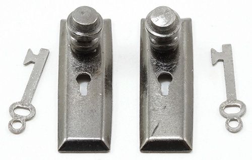 Door Knob with Keyplate, Pewter cla05525