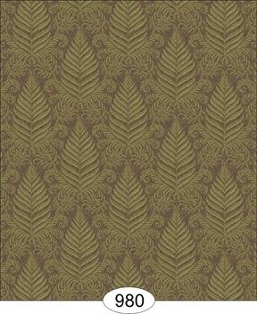 Fern Damask - Green on Brown WAL0980