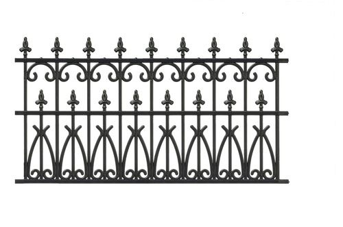 Fence Ornate Black Plastic(2) 3-1/2Highx6-1/2 Long NWC100
