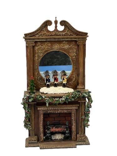 Fireplace with Nutcrackers and Burning Hearth so1824
