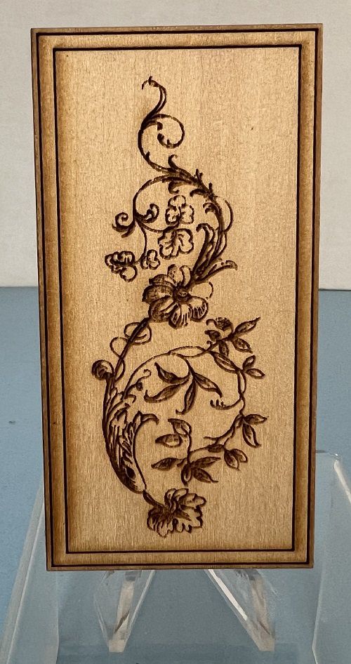 Floral Design Laser Engraved Wood Plaque MC031687