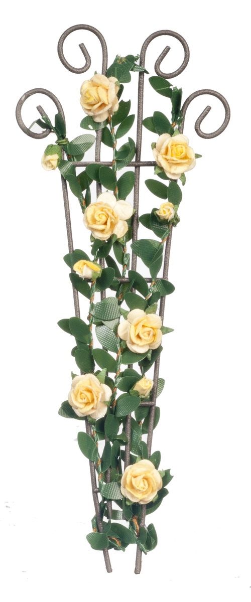 AZSH0029 Garden Trellis with Yellow Roses