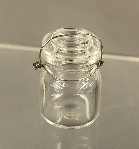 Glass Canning Jar with Wire Lid Holder 1" g1058