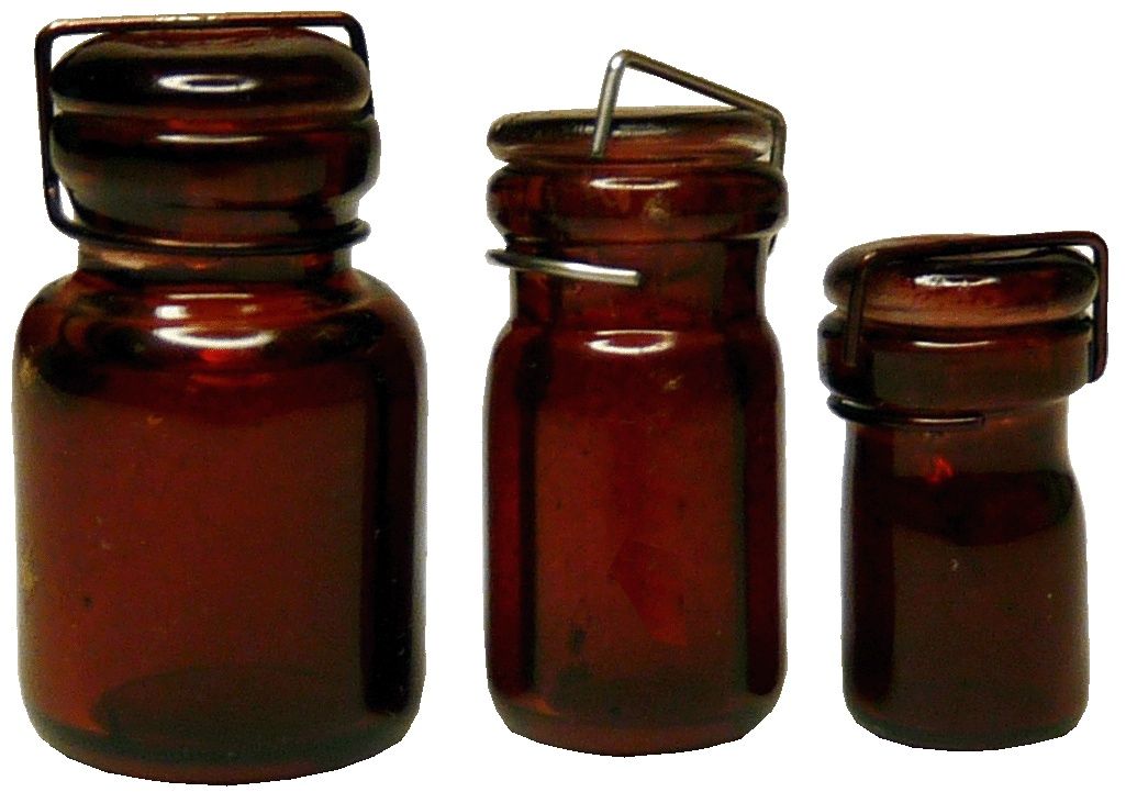 Glass Canning Jars-Burnt Red (3) hb126
