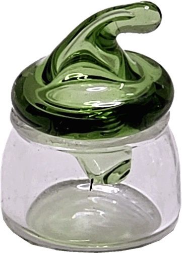 Glass Jar with Green Lid hb173