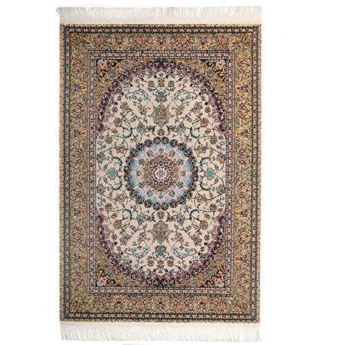 Gold and Lavender Turkish Rug g6830