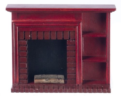 Fireplace with Shelves in Mahogany T3519