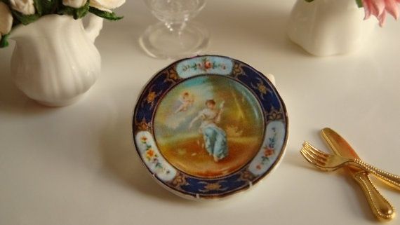 French Svres Chteau des Tuileries Gold &amp; Cobalt Cabinet Plate ttmt50