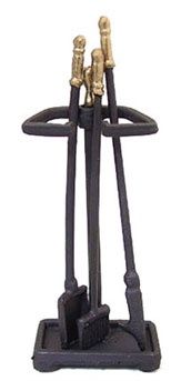 Gold-Handled Fireplace Set isl24802
