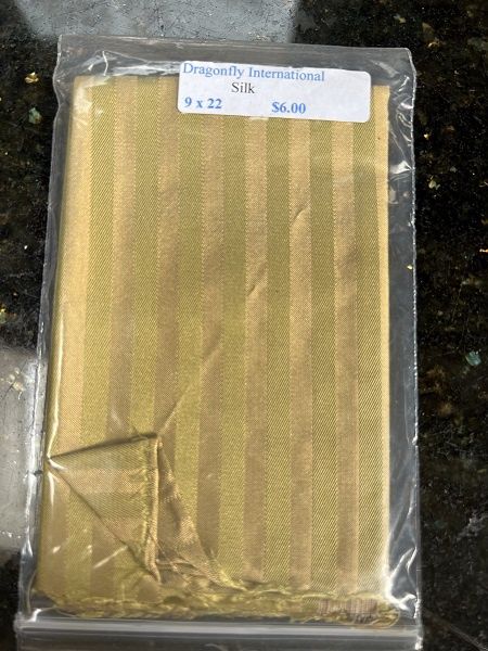 Green and Gold Silk Stripe df026