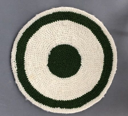 Green and White Round Rug mc4831