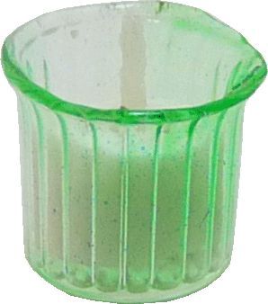 Green Votive Candle Holder with White Candle bdh294