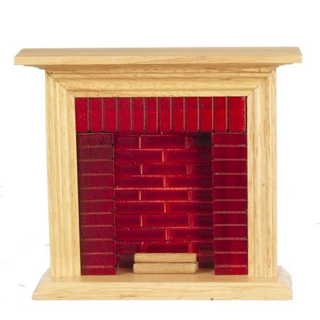 Fireplace with Brick in Oak D1180
