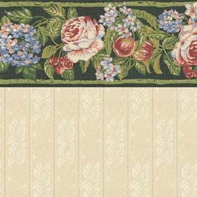 Floral Bounty Black - Stripe WAL0768B