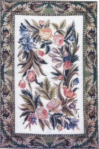 Floral Leaf Printed Rug WH1149