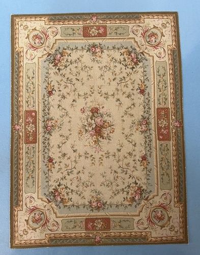 Floral Design Rug in Soft Greens and Pinks MC030863