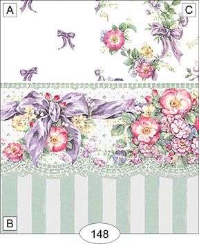 Flowers and Bows - Green - 148 wal148