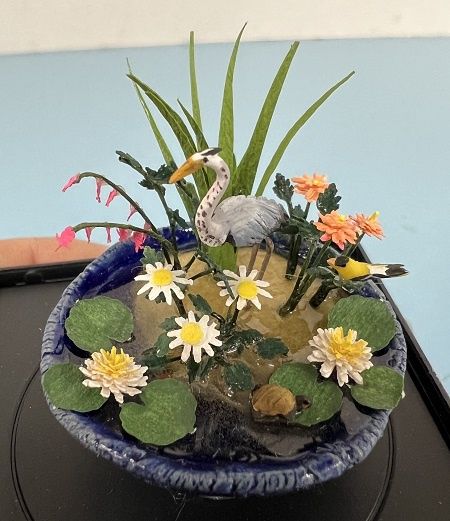 Fountain with Birds and Water Lilies by Paula Gilhooley lv22313