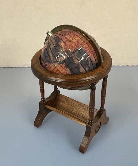 Globe with Walnut Finish Stand ala044
