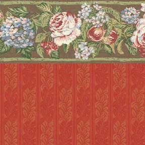 Floral Bounty Brown - Stripe WAL0771B