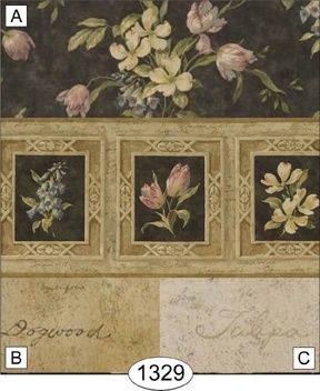 Flowers in Frames - Black WAL1329
