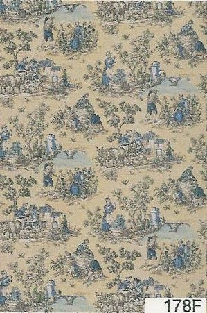 French Country Toile Blue 178F wal178f