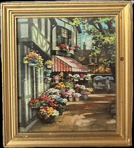 French Flower Shop with Glass/Gold Frame mrb5388