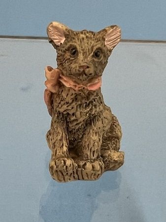 Gray Kitten with Pink Ribbon jkcat20