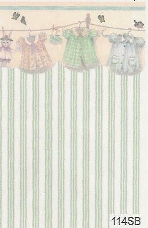 Green Clothesline Stripe 114SB wal114sb