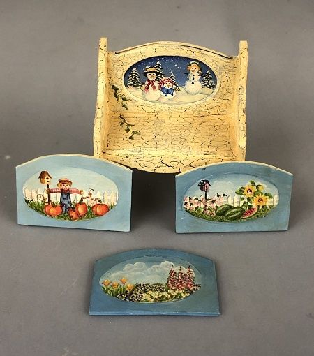 Garden Bench with Season's Paintings mc01708