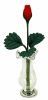 Glass Bud Vase with Rose Bud R001