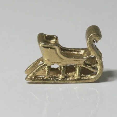Gold Metal Christmas Holiday Sled sled1