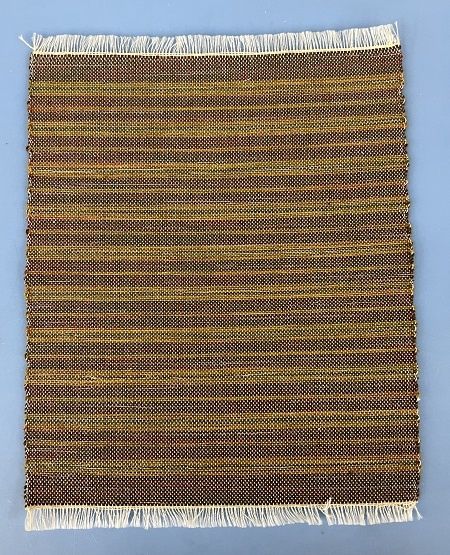 Gold Rug with Green Brown Red and Rust Stripes mc04110