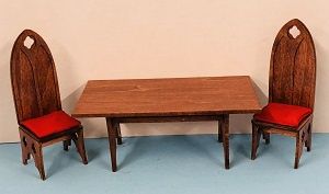 Gothic Table and Two Chairs skt0118
