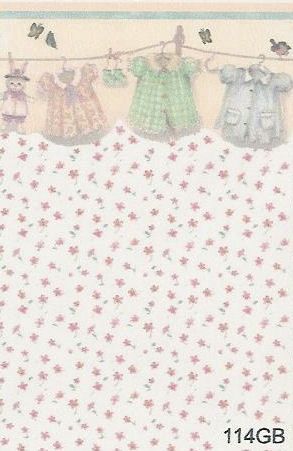 Green Clothesline Floral 114GB wal114gb
