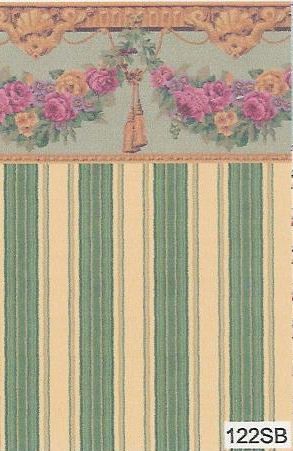 Green Roses and Tassels 122SB wal122sb