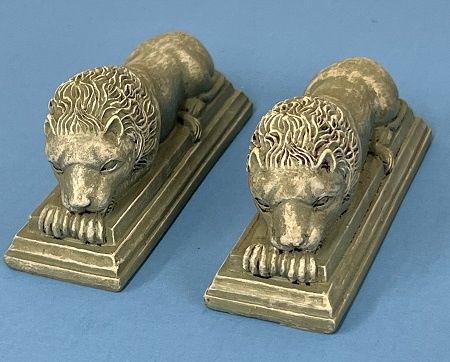 Green Verdigris Lion Statues Set of 2 mc05686