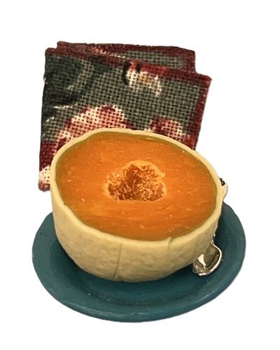 Half a Cantaloupe, Plate, Spoon, Napkin cn02845