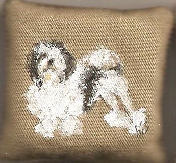 Handpainted Dog Pillow 27 bs27