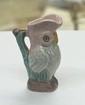 Handpainted Pink And Green Porcelain Parrot Pitcher cn449