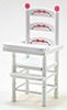 CLA10794 High Chair, White, Pink Ribbon Decal